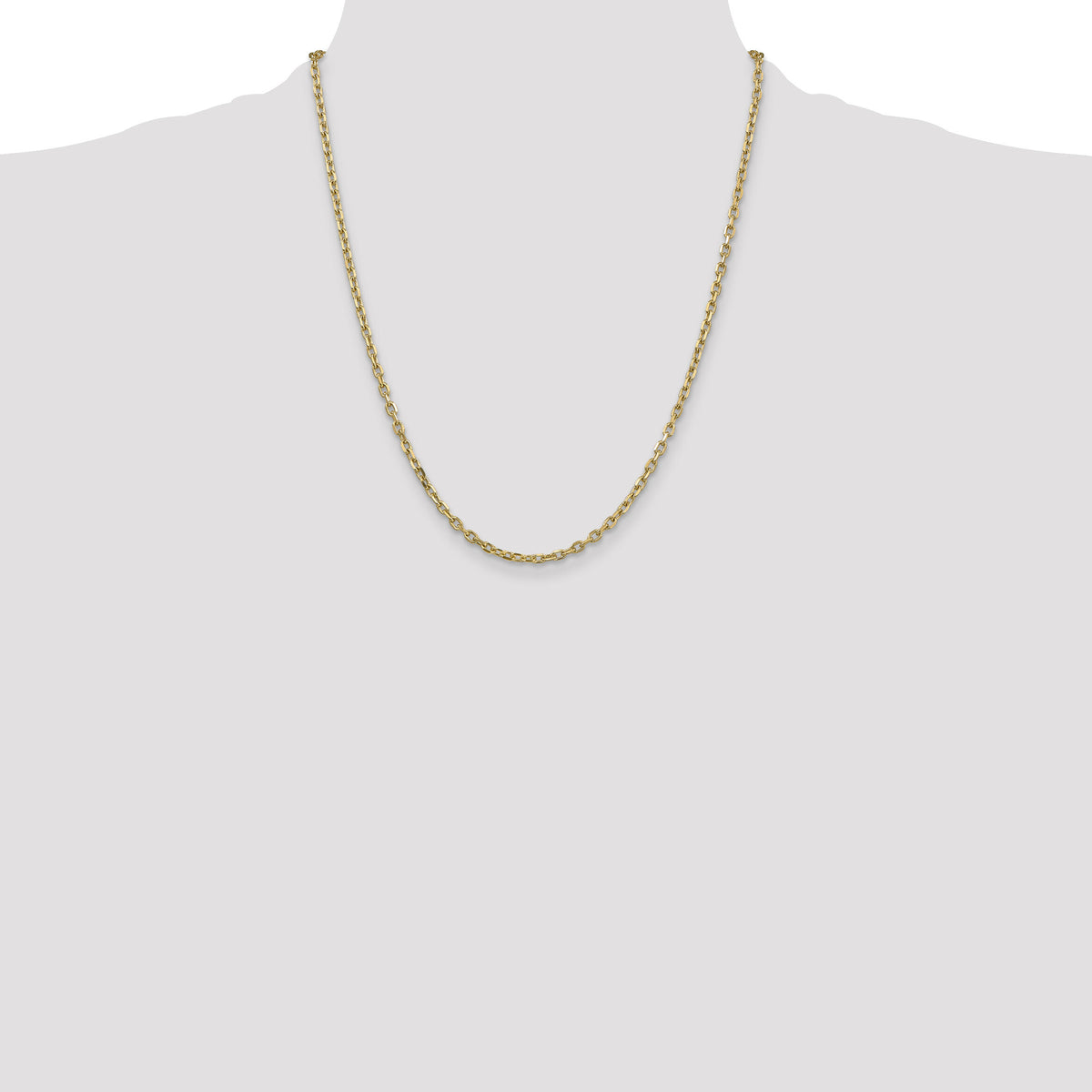 14k 3mm D/C Round Open Link Cable Chain-PEN206-22