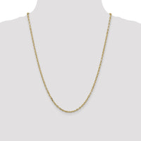14k 3mm D/C Round Open Link Cable Chain-PEN206-24