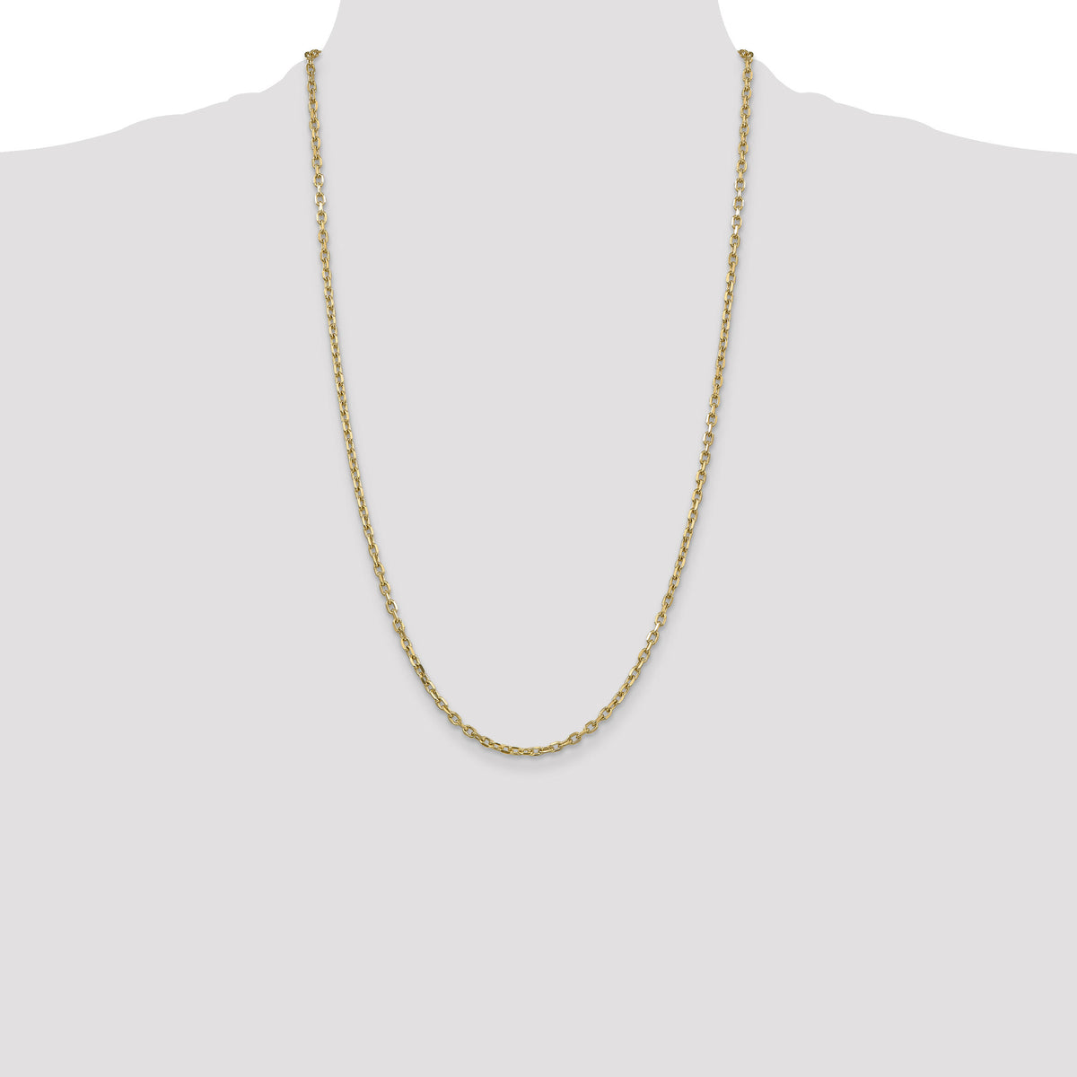 14k 3mm D/C Round Open Link Cable Chain-PEN206-26