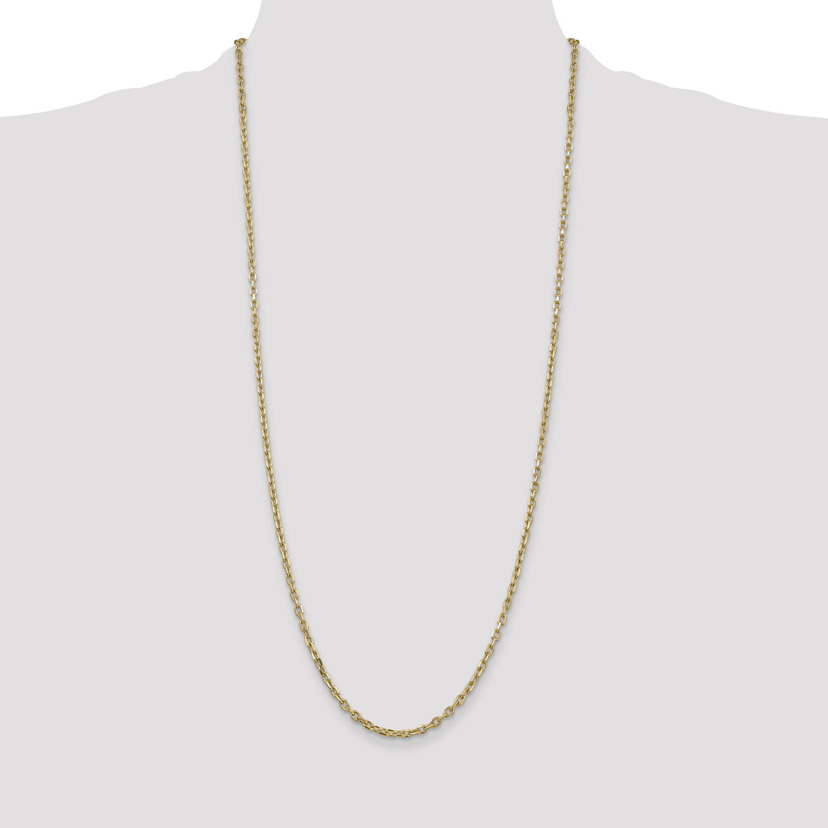 14k 3mm D/C Round Open Link Cable Chain-PEN206-30