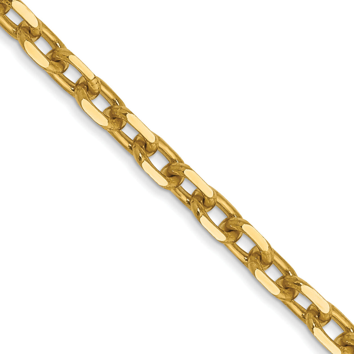 14k 3mm D/C Round Open Link Cable Chain-PEN206-16