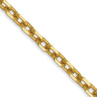 14k 3mm D/C Round Open Link Cable Chain-PEN206-26