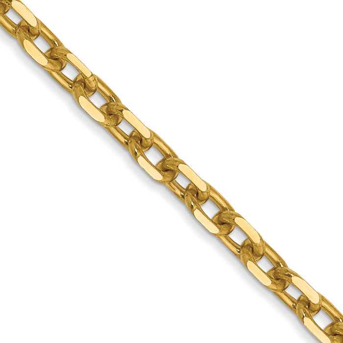 14k 3mm D/C Round Open Link Cable Chain-PEN206-18