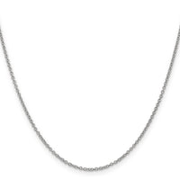 14k White Gold 1.4mm Round Open Wide Link Cable Chain-PEN208-20