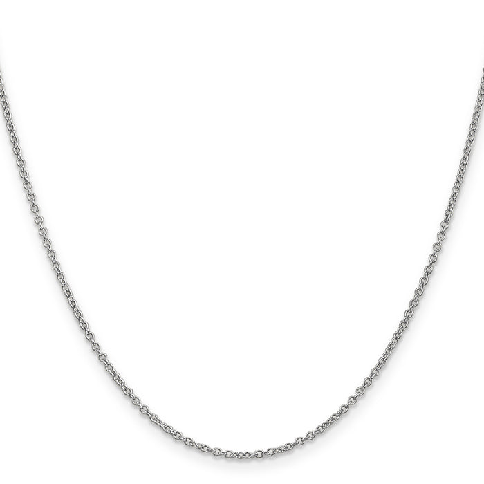 14k White Gold 1.4mm Round Open Wide Link Cable Chain-PEN208-24