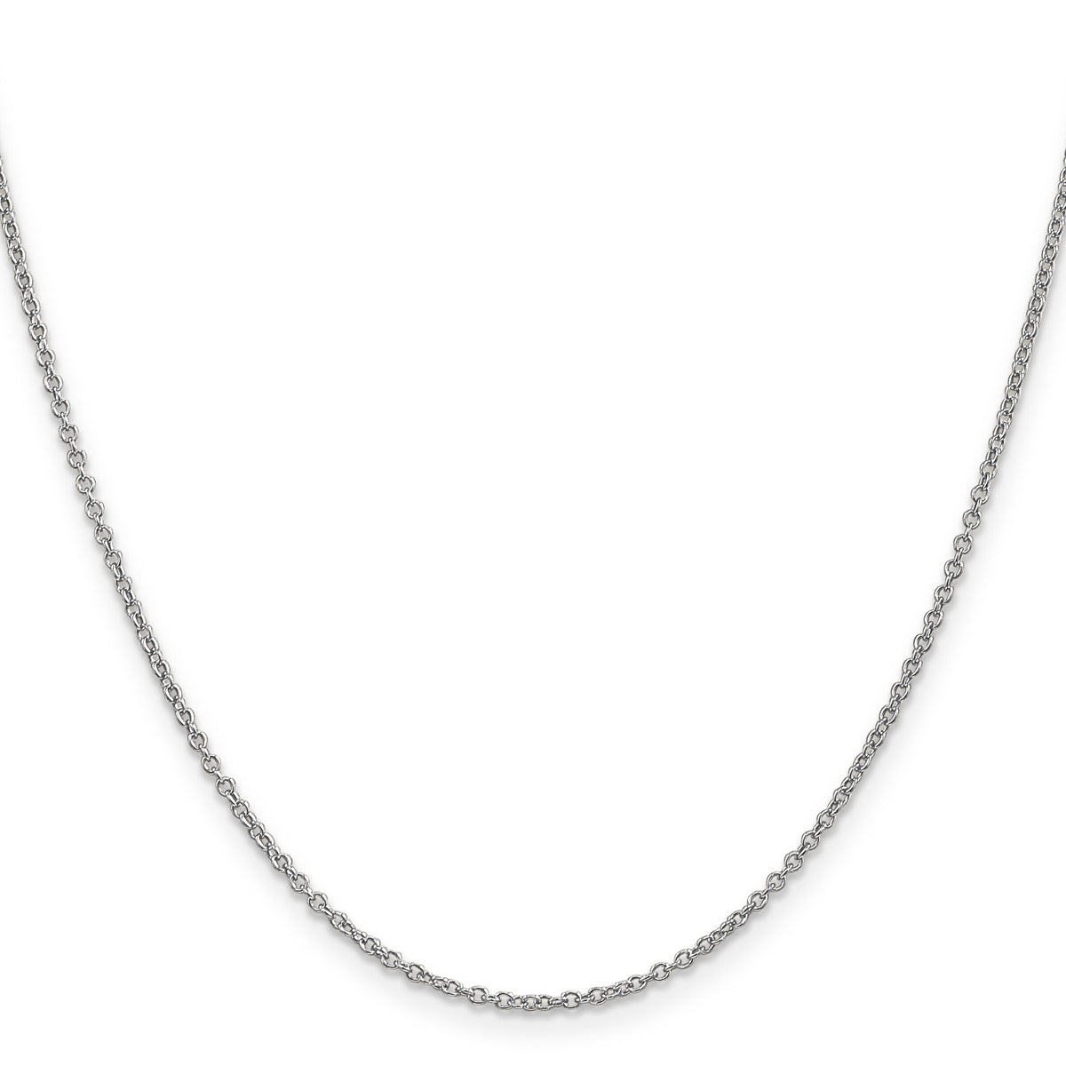14k White Gold 1.4mm Round Open Wide Link Cable Chain-PEN208-18