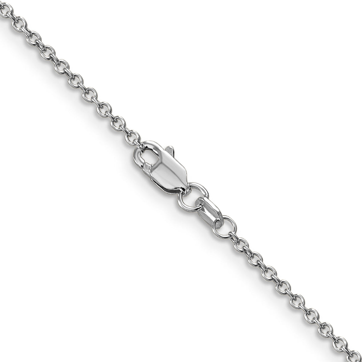 14k White Gold 1.4mm Round Open Wide Link Cable Chain-PEN208-18
