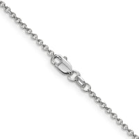 14k White Gold 1.4mm Round Open Wide Link Cable Chain-PEN208-18