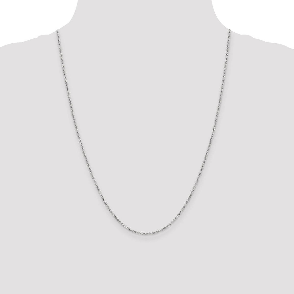 14k White Gold 1.4mm Round Open Wide Link Cable Chain-PEN208-24