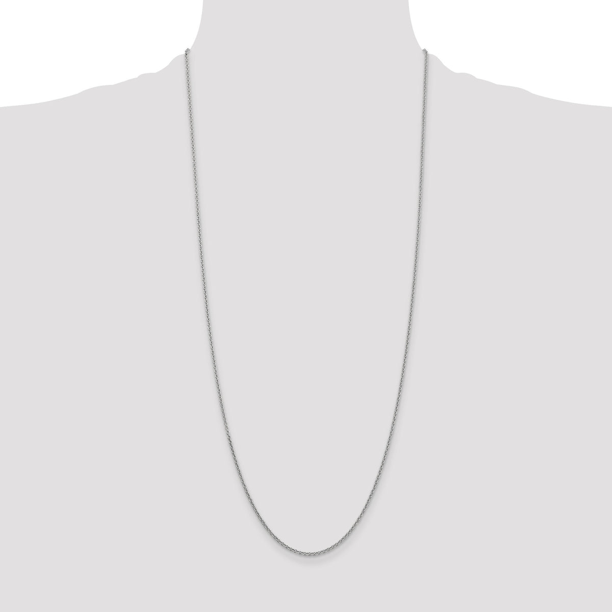 14k White Gold 1.6mm Round Open Link Cable Chain-PEN209-30