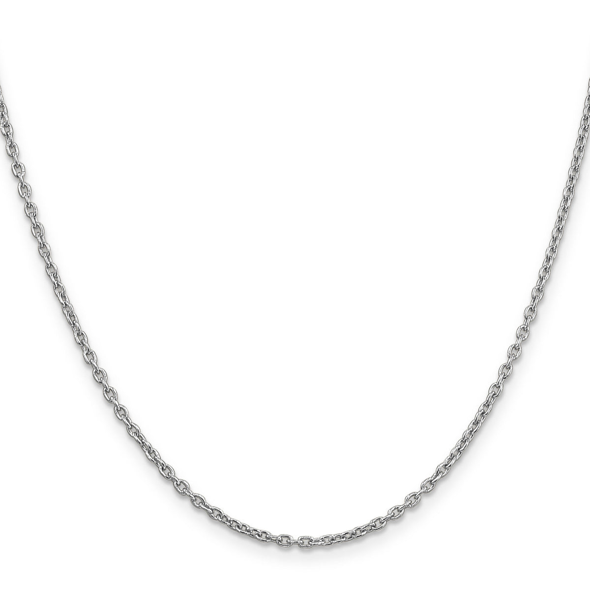 14k White Gold 2mm Round Open Link Cable Chain-PEN210-16
