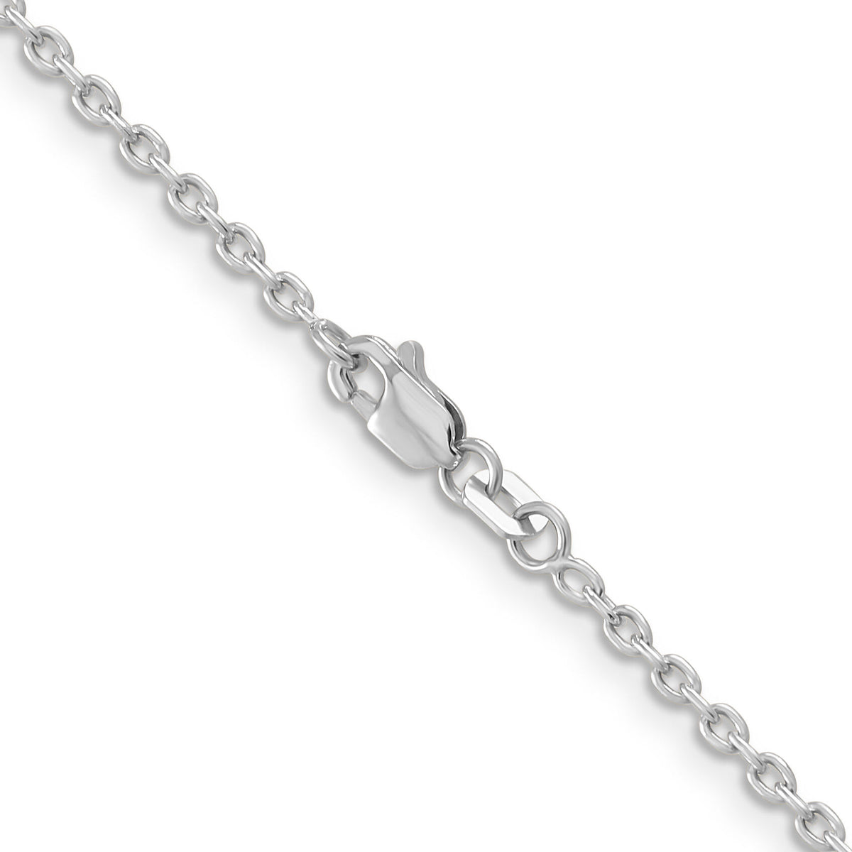 14k White Gold 2mm Round Open Link Cable Chain-PEN210-22