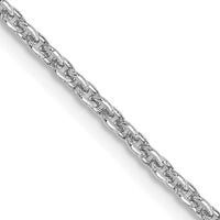 14k White Gold 2mm Round Open Link Cable Chain-PEN210-22