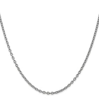 14k White Gold 2.4mm Round Open Link Cable Chain-PEN211-22