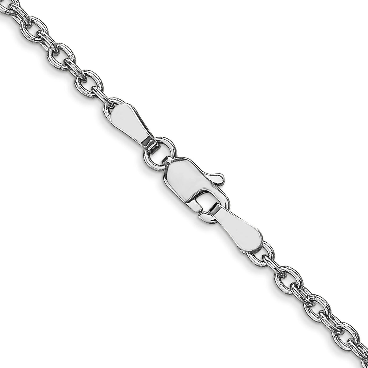 14k White Gold 2.4mm Round Open Link Cable Chain-PEN211-24
