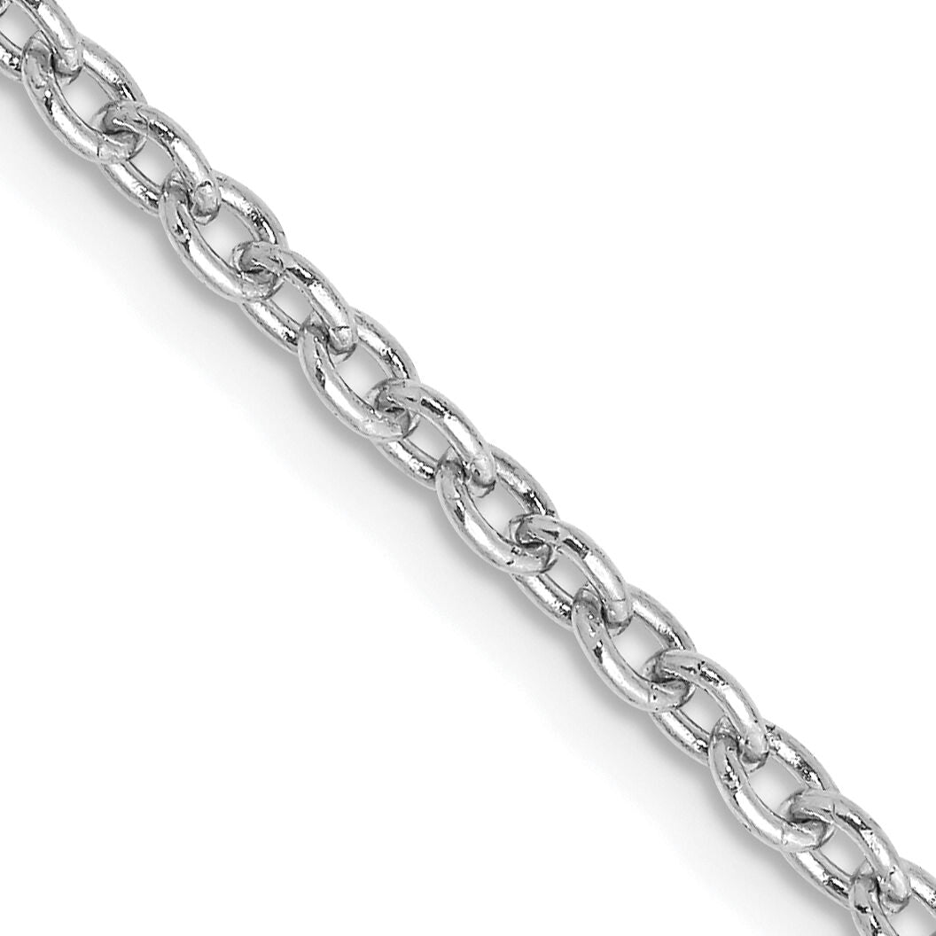 14k White Gold 2.4mm Round Open Link Cable Chain-PEN211-22