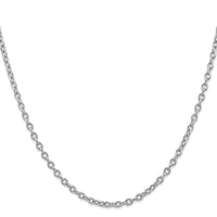 14k White Gold 3.2mm Round Open Link Cable Chain-PEN212-22