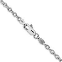14k White Gold 3.2mm Round Open Link Cable Chain-PEN212-30