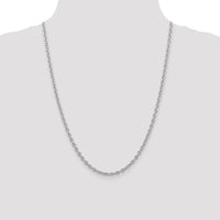 14k White Gold 3.2mm Round Open Link Cable Chain-PEN212-24