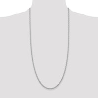 14k White Gold 3.2mm Round Open Link Cable Chain-PEN212-30