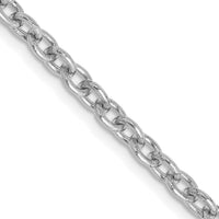 14k White Gold 3.2mm Round Open Link Cable Chain-PEN212-22