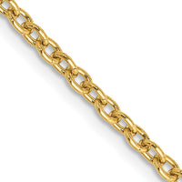 14k 2.4mm Round Open Link Cable Chain-PEN217-22