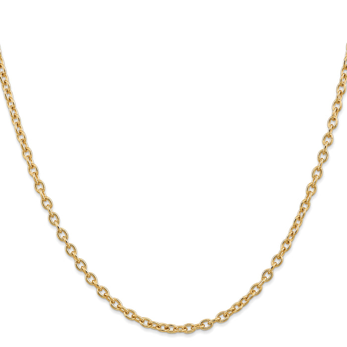 14k 3.2mm Round Open Link Cable Chain-PEN218-16