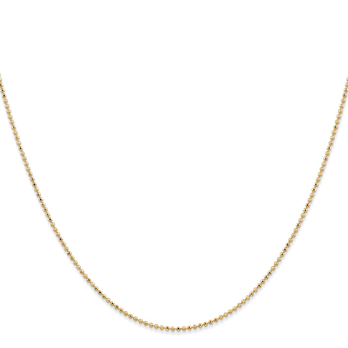 14k 1.2mm D/C Beaded Pendant Chain-PEN247-14