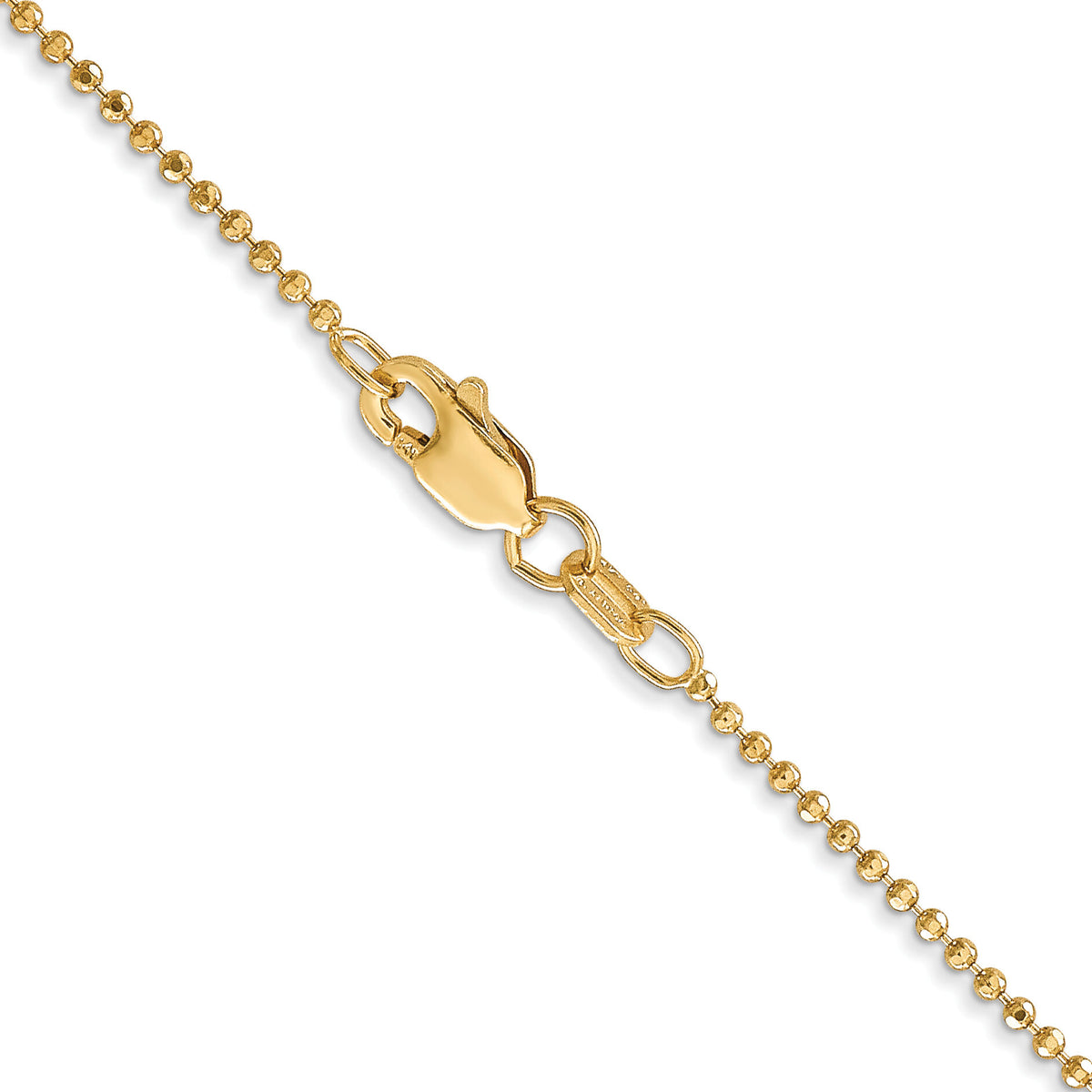14k 1.2mm D/C Beaded Pendant Chain-PEN247-22
