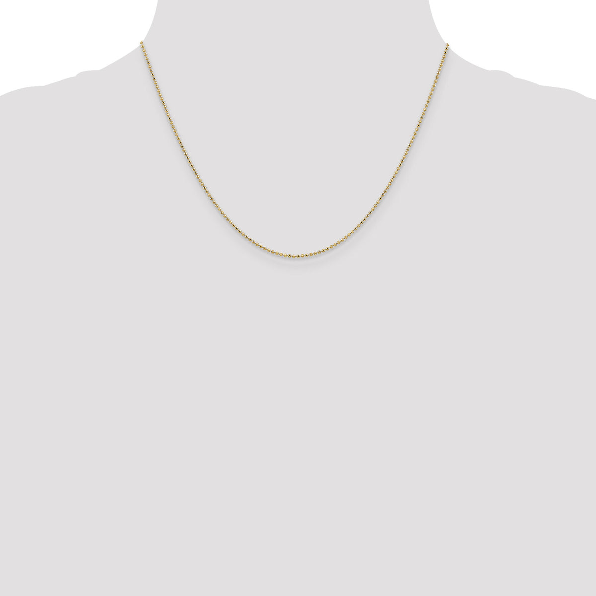 14k 1.2mm D/C Beaded Pendant Chain-PEN247-18