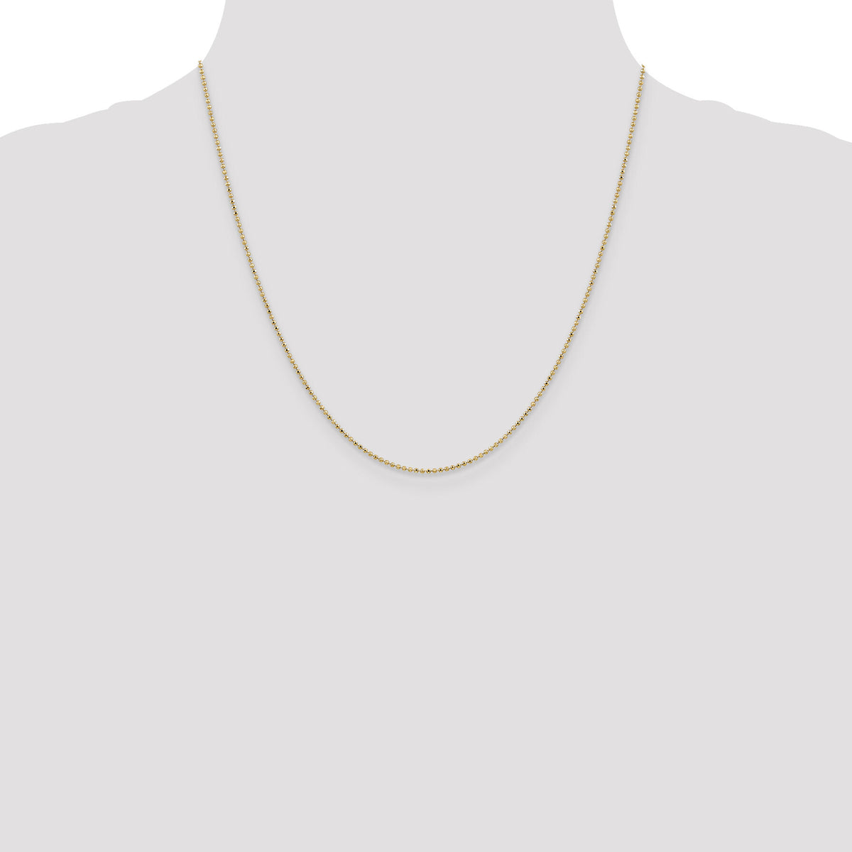 14k 1.2mm D/C Beaded Pendant Chain-PEN247-20