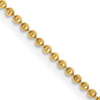 14k 1.2mm D/C Beaded Pendant Chain-PEN247-22