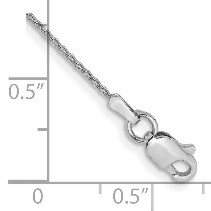 14k White Gold 1mm Parisian Wheat Chain Anklet-PEN260-9