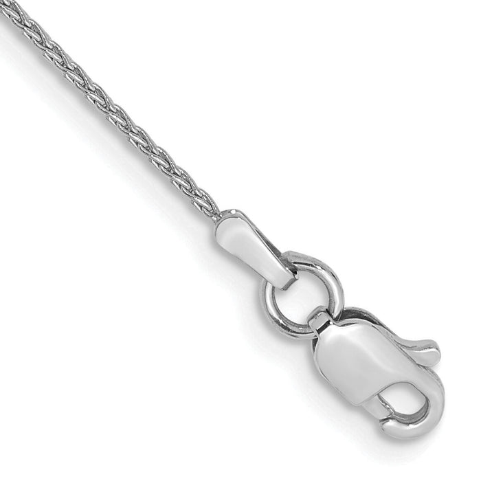 14k White Gold 1mm Parisian Wheat Chain Anklet-PEN260-10
