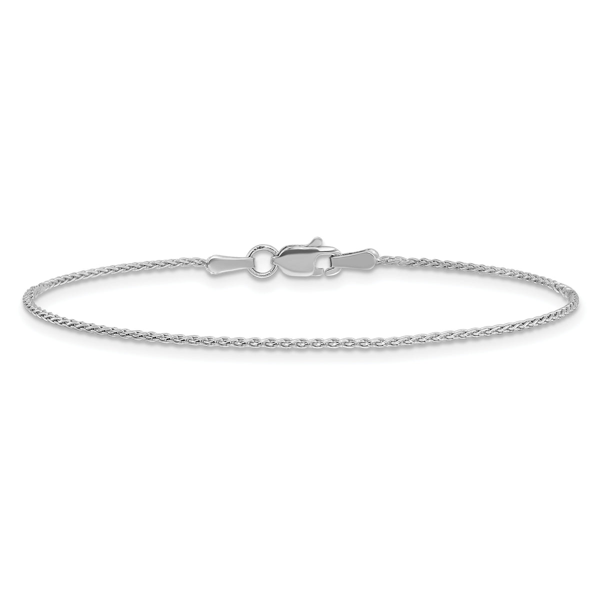 14k White Gold 1.2mm Parisian Wheat Chain Anklet-PEN261-10