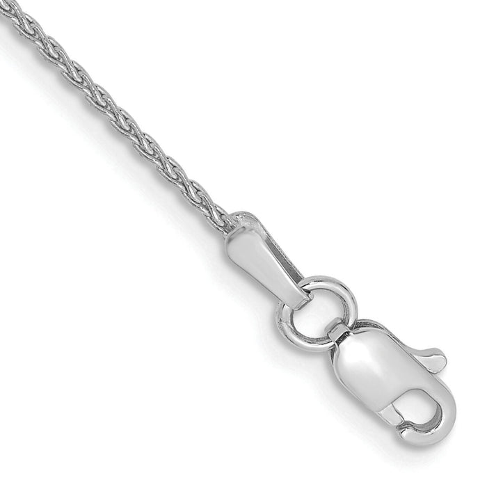 14k White Gold 1.2mm Parisian Wheat Chain Anklet-PEN261-10