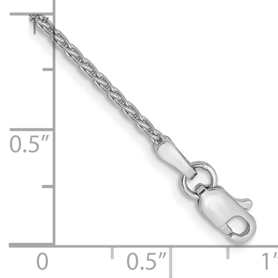 14k White Gold 1.5mm Parisian Wheat Chain Anklet-PEN262-10