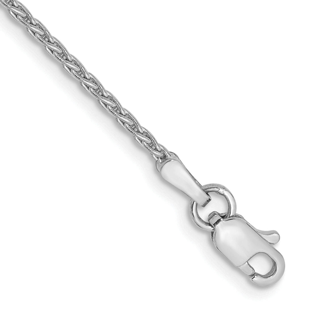 14k White Gold 1.5mm Parisian Wheat Chain Anklet-PEN262-9