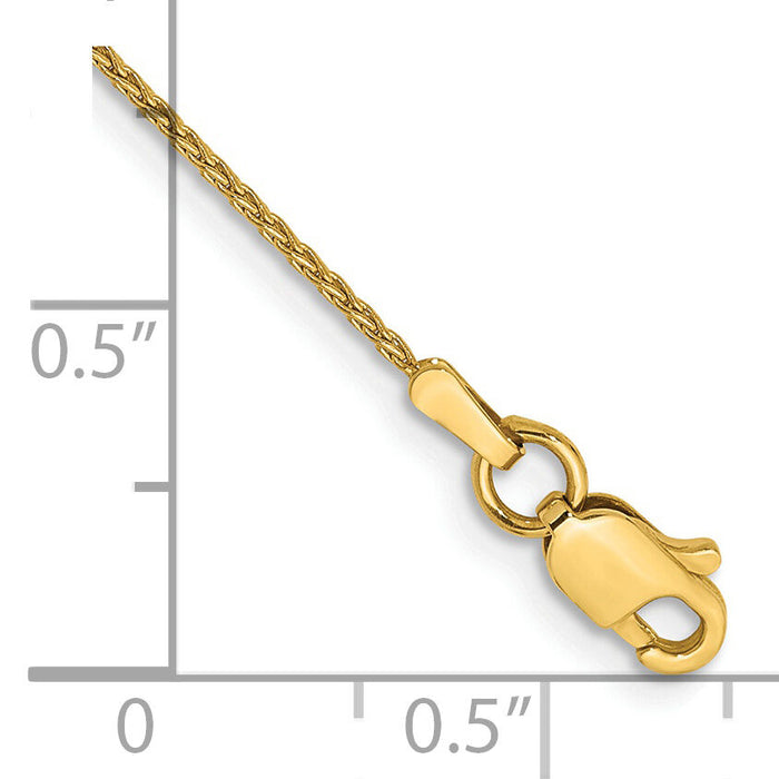 14k 1mm Parisian Wheat Chain Anklet-PEN264-9