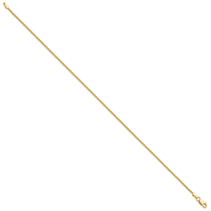 14k 1.5mm Parisian Wheat Chain Anklet-PEN266-9