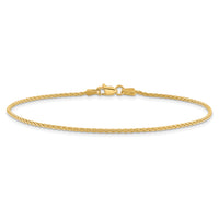 14k 1.5mm Parisian Wheat Chain Anklet-PEN266-9