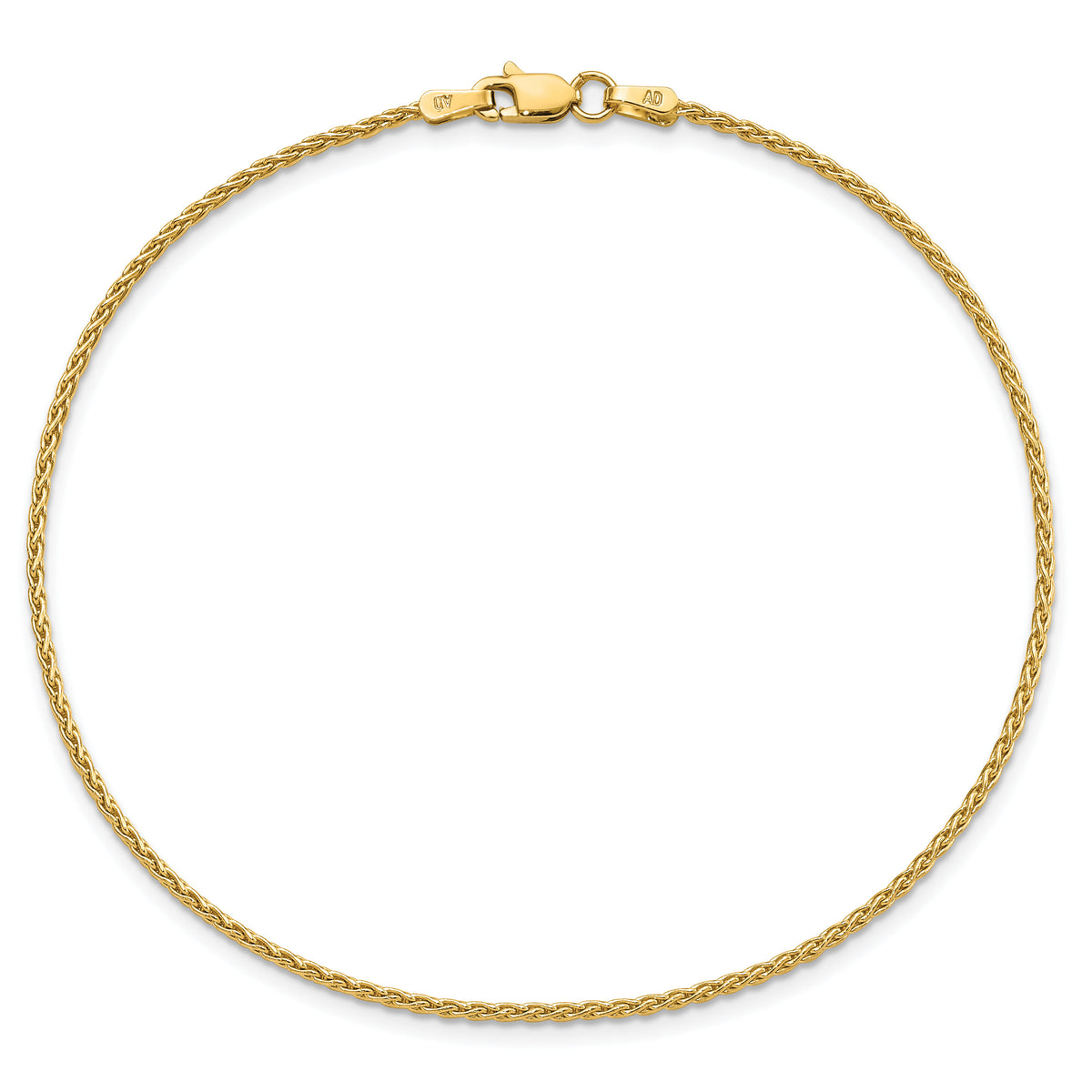 14k 1.5mm Parisian Wheat Chain Anklet-PEN266-9