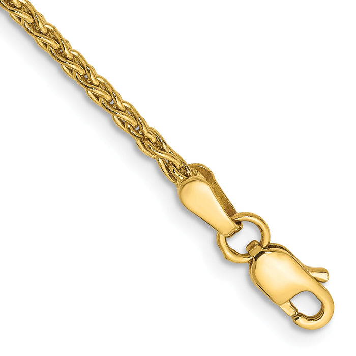 14k 1.75mm Parisian Wheat Chain Anklet-PEN267-10
