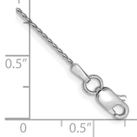 14k White Gold .8mm D/C Parisian Wheat Chain Anklet-PEN268-10