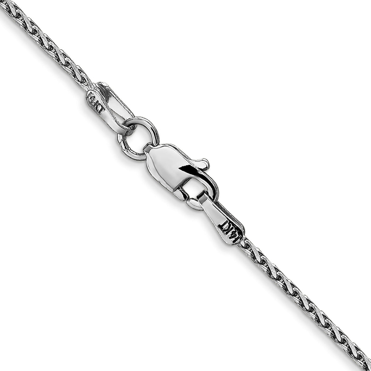 14k White Gold 1.4mm D/C Parisian Wheat Chain-PEN270-30