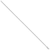 14K White Gold 1.4mm D/C Parisian Wheat Chain Anklet-PEN270-10