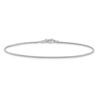 14K White Gold 1.4mm D/C Parisian Wheat Chain Anklet-PEN270-10