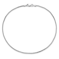 14K White Gold 1.4mm D/C Parisian Wheat Chain Anklet-PEN270-10