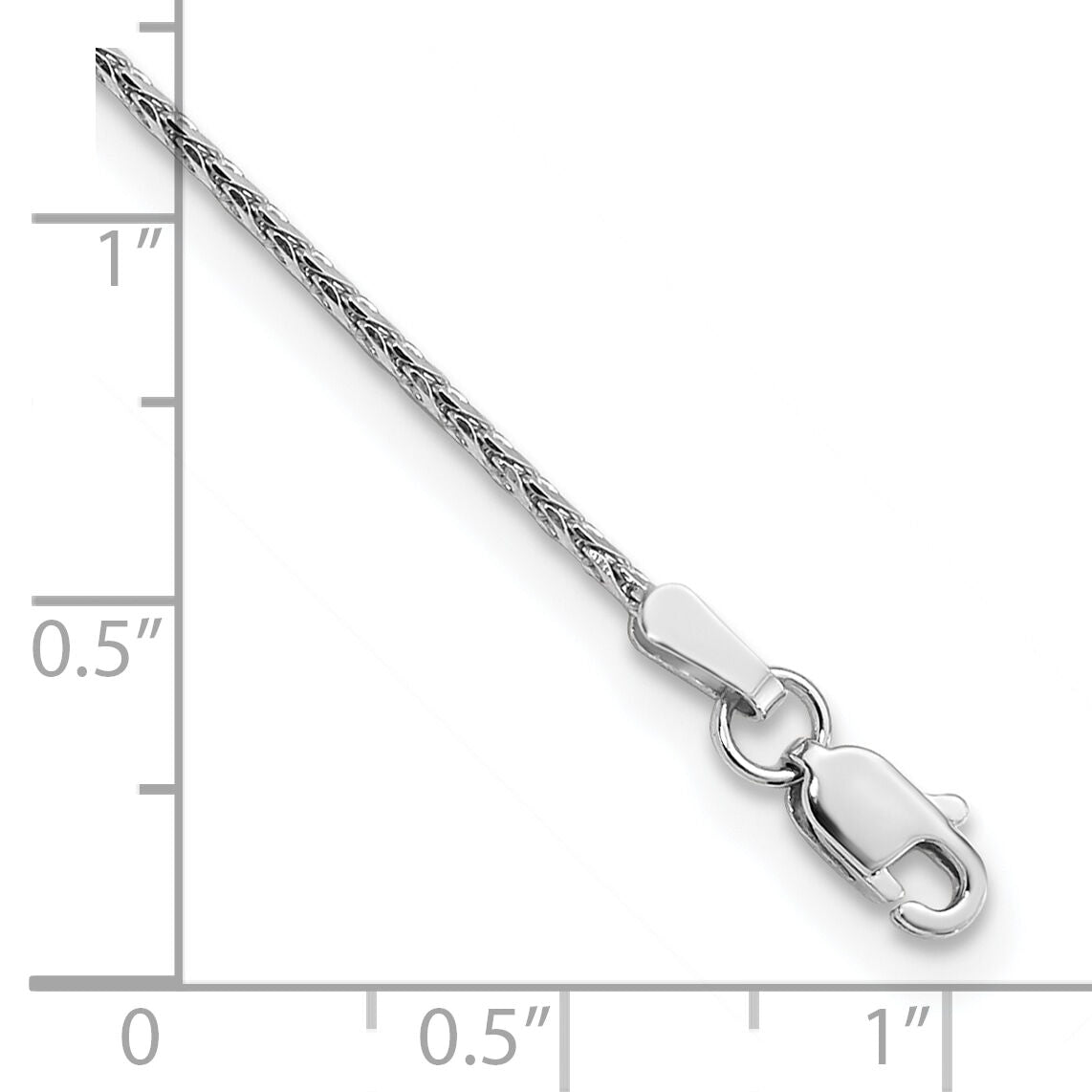 14K White Gold 1.4mm D/C Parisian Wheat Chain Anklet-PEN270-10