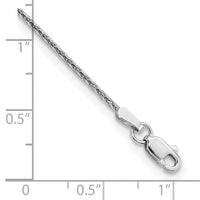 14K White Gold 1.4mm D/C Parisian Wheat Chain Anklet-PEN270-10